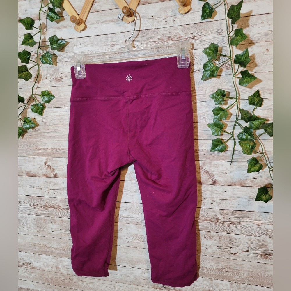 Athleta Women's Purple High-Waisted Leggings XS 3/4 Length Yoga Active - Picture 6 of 6